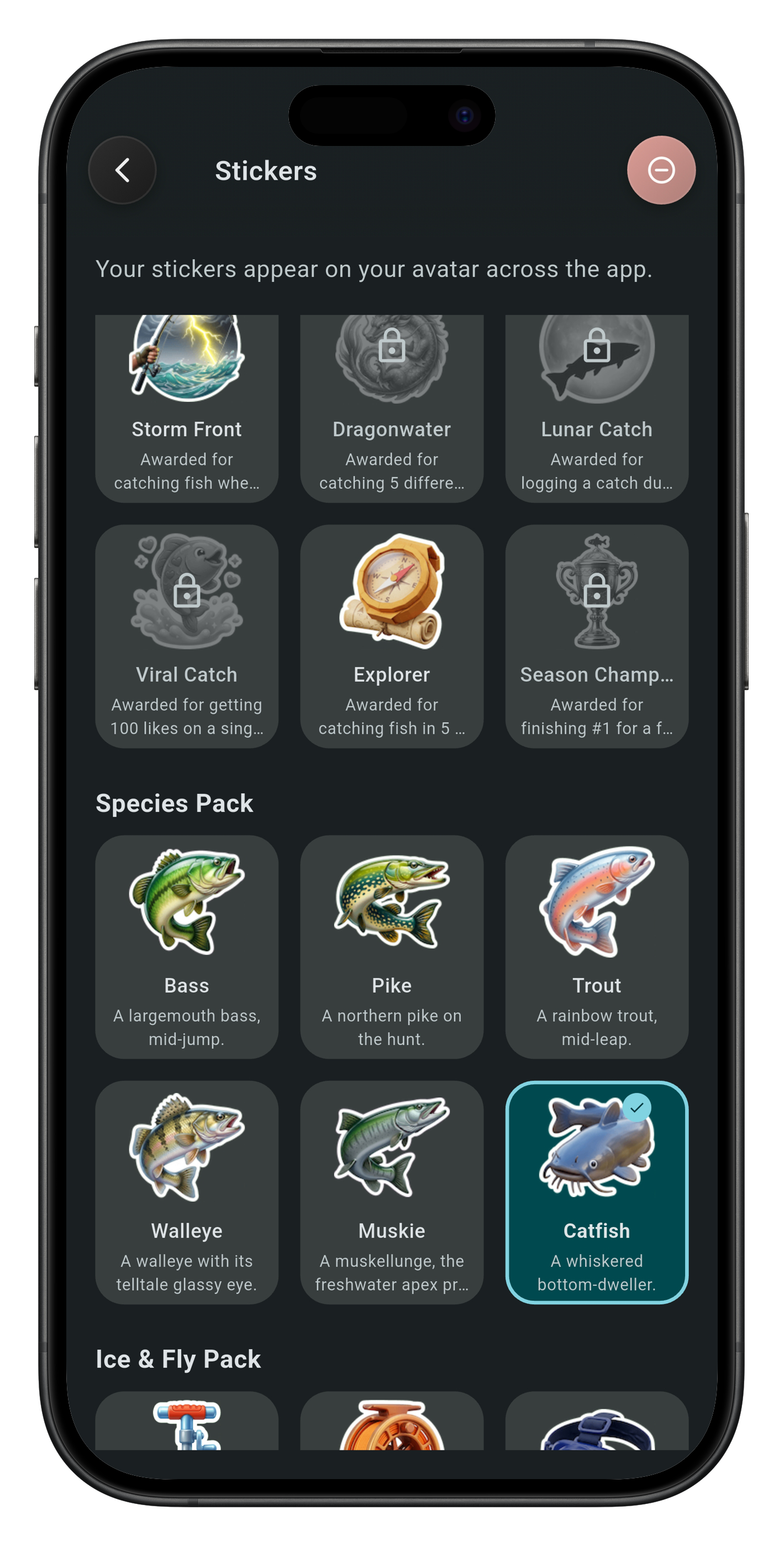 Colección de stickers con stickers obtenidos y bloqueados